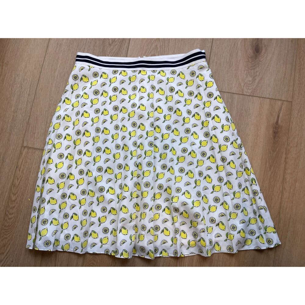J.Crew Lemon Print A-Line Skirt Size 4 Preppy Summer Tennis